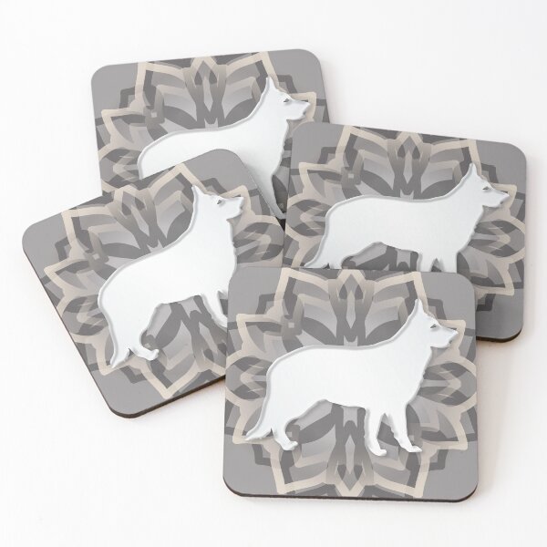 Item preview, White and Grey German Shepherd Mandala Body Silhouette designed and sold by DuFauna.