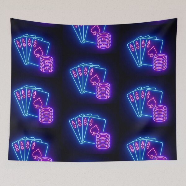 Item preview, Poker Night Glow - Neon Poker Cards  designed and sold by Gletschie.