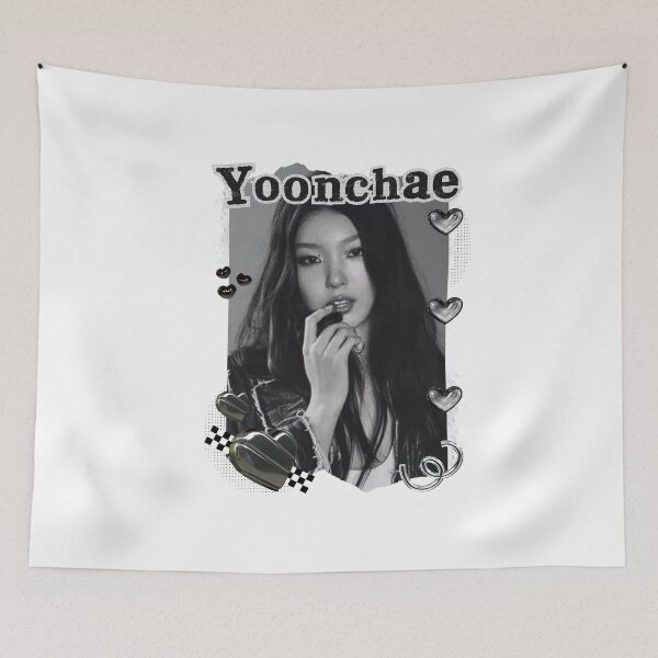 Item preview, KATEYE Yoonchae Kpop Y2K Group Black and White Collage Digital Art Portrait designed and sold by AJUNICE STUDIO.