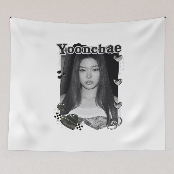 Item preview, KATEYE Yoonchae Kpop Y2K Group Black and White Collage Digital Art Portrait designed and sold by AJUNICE STUDIO.
