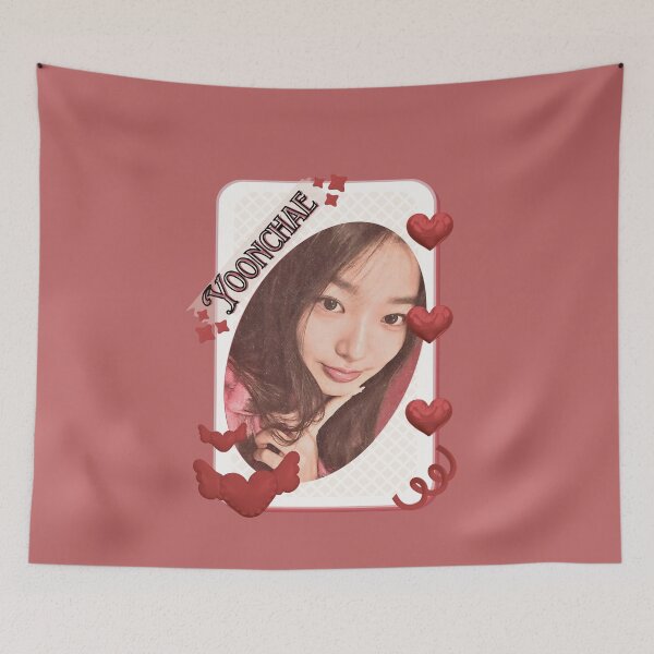 Item preview, KATEYE Yoonchae Kpop Y2K Group Card Red Aesthetic Collage Design designed and sold by AJUNICE STUDIO.
