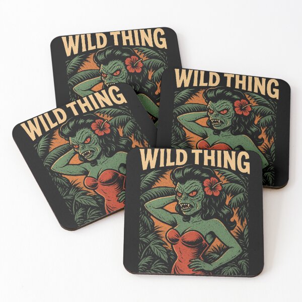 Item preview, Wild Thing Rockabilly Monster Girl Tropical Kustom Kulture Tee designed and sold by Retroaugogo.