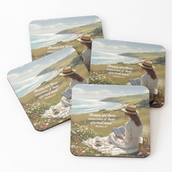 Item preview, 2026 Yeartext Matthew 5:3 (Girl Reading Bible) designed and sold by Paper Bee Gift Shop.