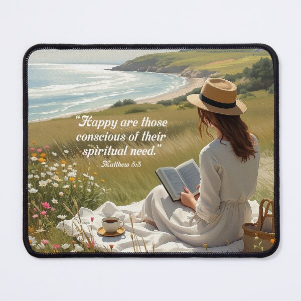 Item preview, 2026 Yeartext Matthew 5:3 (Girl Reading Bible) designed and sold by Paper Bee Gift Shop.