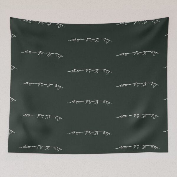 Item preview, Fernie Headwall outline light grey on green designed and sold by Rock An Design.