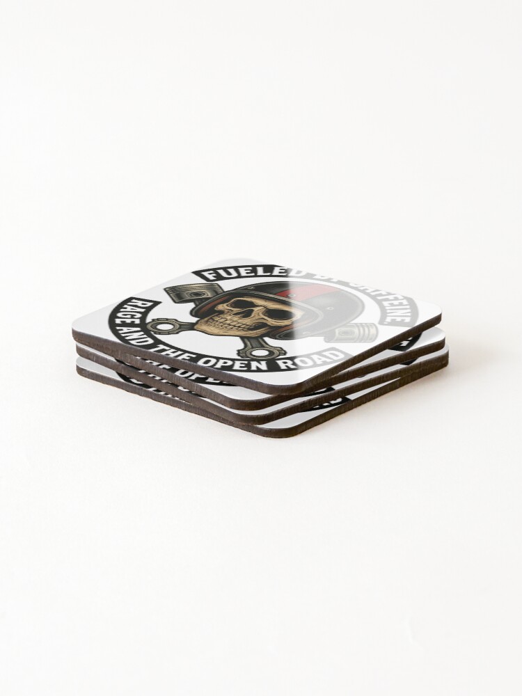Thumbnail 4 of 5, Coasters (Set of 4), Motorcycle Rage Fuel designed and sold by Redneckbrands.