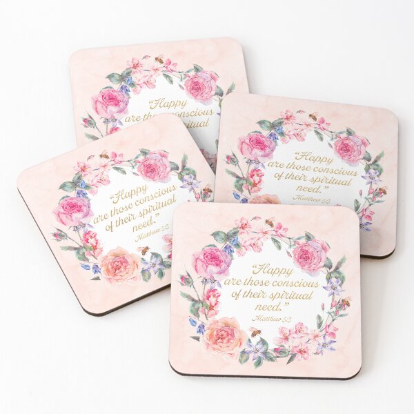 Item preview, 2026 Yeartext Matthew 5:3 (Floral Wreath) designed and sold by Paper Bee Gift Shop.