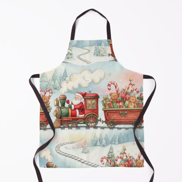 Item preview, Santa’s Christmas Train Watercolor Pattern designed and sold by skysshobu.