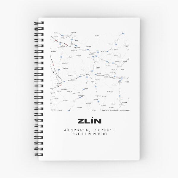Item preview, Zlín Minimalist City Map – Black and White Czech Republic Print designed and sold by RM-Journey.