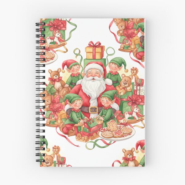 Item preview, Santa and Elves Watercolor Christmas Pattern designed and sold by skysshobu.