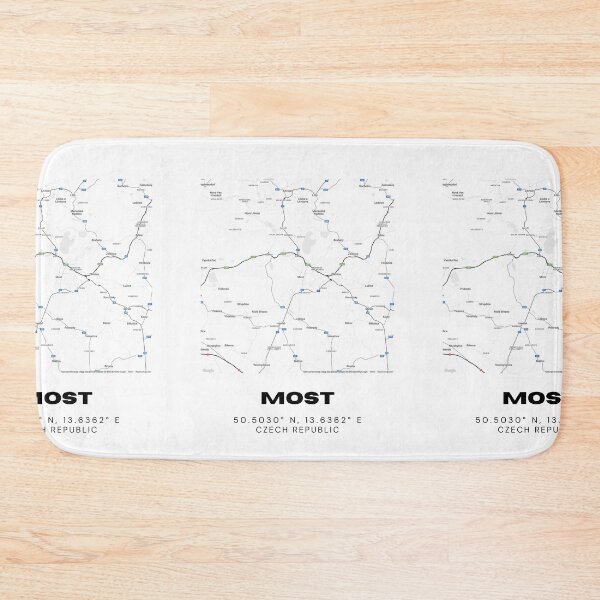 Item preview, Most City Map – Minimalist Czech Republic Design in Black and White designed and sold by RM-Journey.