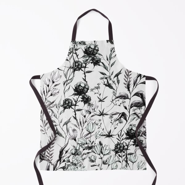 Item preview, Black and white botanical illustration – Hand-drawn flowers and leaves designed and sold by flowerwitch93.