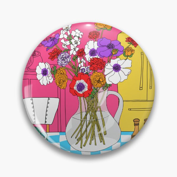 Item preview, Colorful, floral kitchen scene designed and sold by Jennifer Russ.
