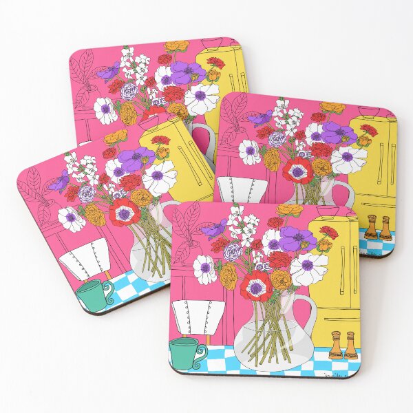 Item preview, Colorful, floral kitchen scene designed and sold by Jennifer Russ.