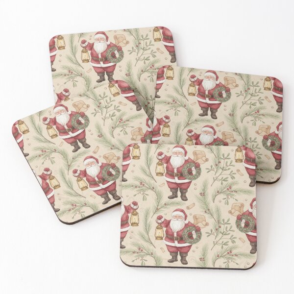 Item preview, Vintage Santa Watercolor Christmas Pattern designed and sold by skysshobu.