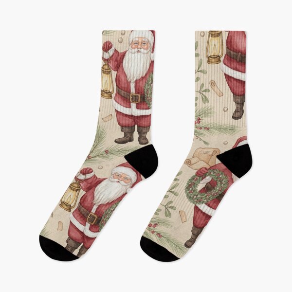 Item preview, Vintage Santa Watercolor Christmas Pattern designed and sold by skysshobu.