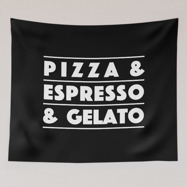Item preview, Pizza & Espresso & Gelato – Classic Italian Combo Typography Design (White) designed and sold by didijuca.
