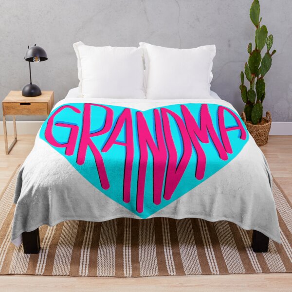 Item preview, Grandma in pink lettering inside a neon blue heart designed and sold by DaveDanchuk.