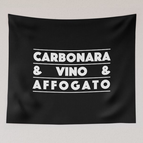 Item preview, Carbonara & Vino & Affogato – Italian Gourmet Typography Design (White) designed and sold by didijuca.
