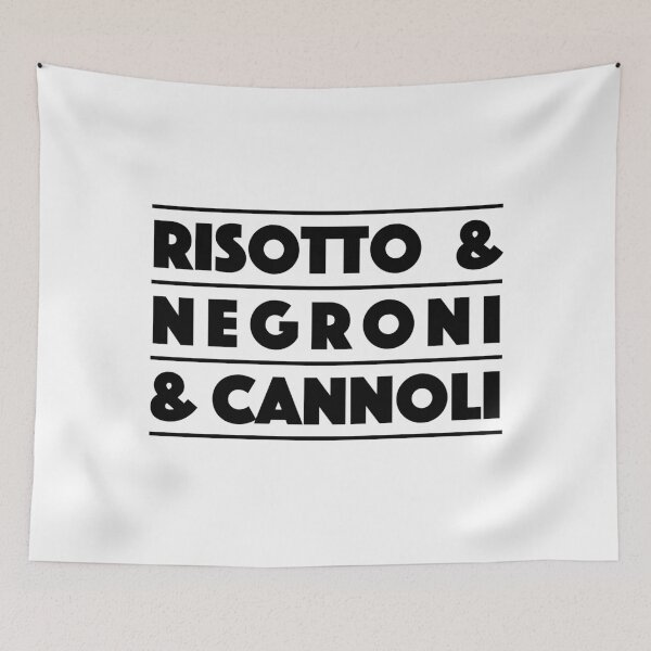 Item preview, Risotto & Negroni & Cannoli – Italian Style Minimal Typography Design (Black) designed and sold by didijuca.