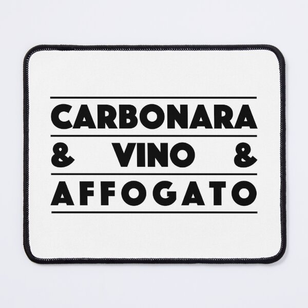 Item preview, Carbonara & Vino & Affogato – Italian Gourmet Typography Design (Black) designed and sold by didijuca.