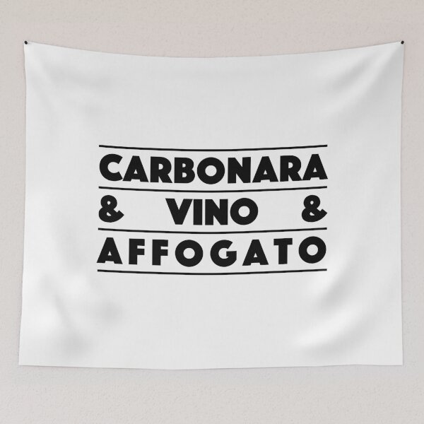 Item preview, Carbonara & Vino & Affogato – Italian Gourmet Typography Design (Black) designed and sold by didijuca.