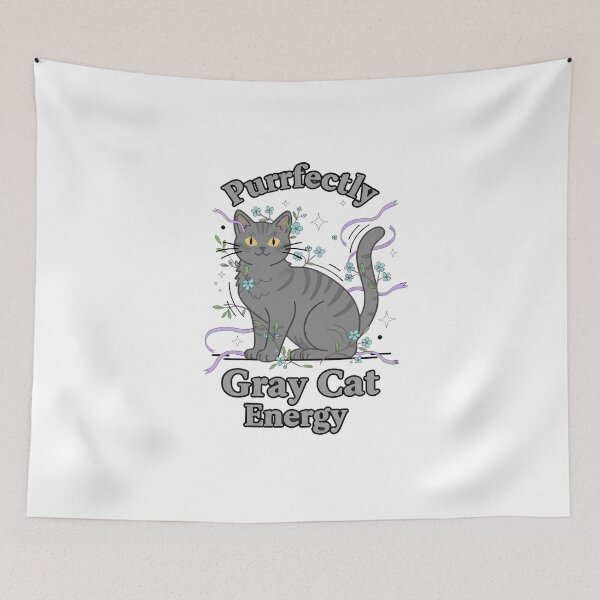 Item preview, Purrfectly Gray Cat Energy designed and sold by Coolpybara.