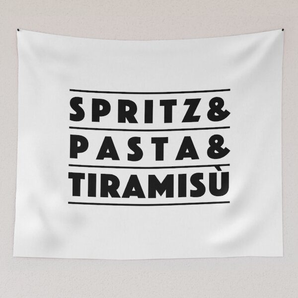 Item preview, Spritz & Pasta & Tiramisù – Italian Food Lovers Typography Design (black) designed and sold by didijuca.