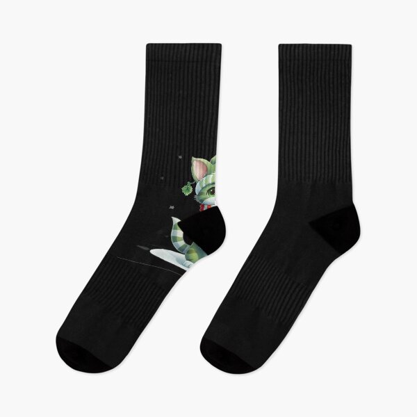 Artikelvorschau, Kawaii Weihnachtskatze mit grüner Weihnachtsmütze und Geschenken entworfen und verkauft von MOHITSALVI.