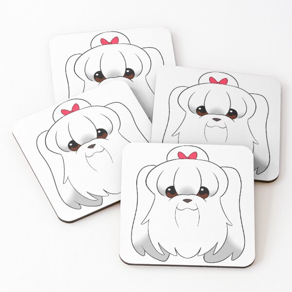Item preview, Long Hair Maltese Red Bow designed and sold by OliRoseArt.