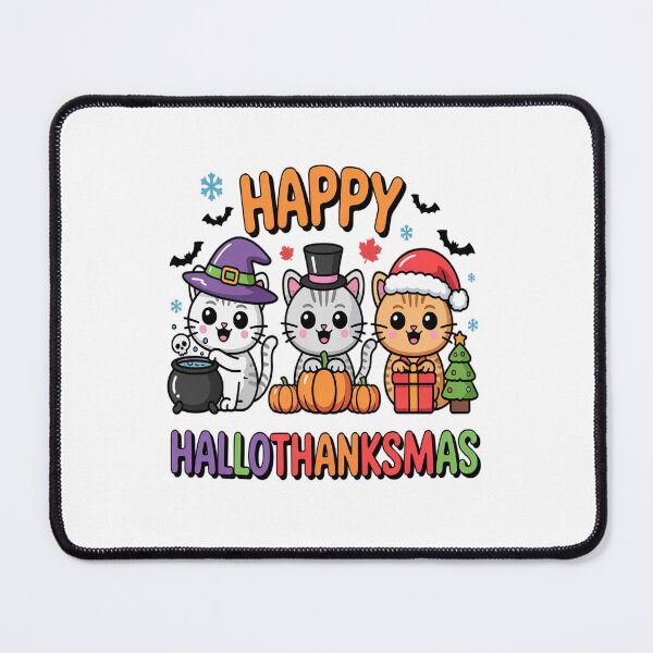 Item preview, Halloween Thanksgiving Christmas Happy HalloThanksMas Cats designed and sold by VladoZork.