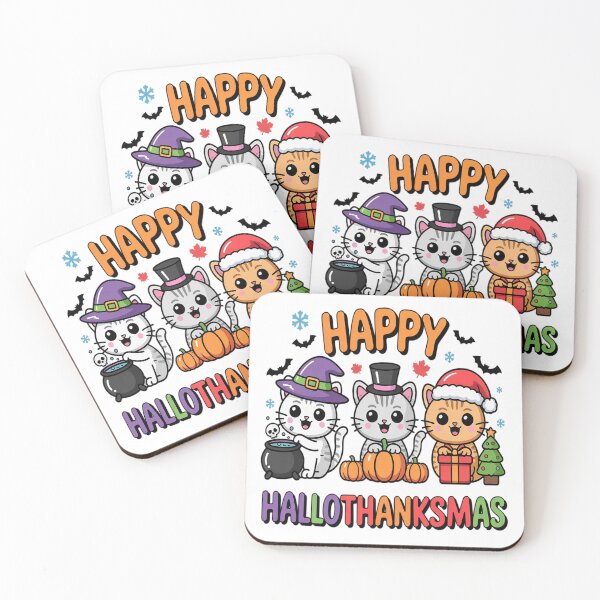 Item preview, Halloween Thanksgiving Christmas Happy HalloThanksMas Cats designed and sold by VladoZork.