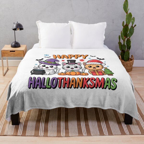 Item preview, Halloween Thanksgiving Christmas Happy HalloThanksMas Cats designed and sold by VladoZork.