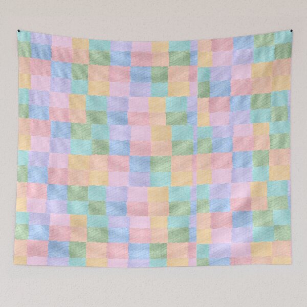 Item preview, Soft Pastel Gingham Patchwork Checkerboard Pattern Sticker designed and sold by TheRosyCanvas.