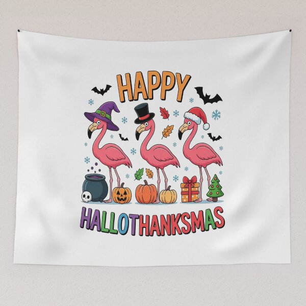 Item preview, Happy Hallothanksmas flamingo designed and sold by VladoZork.