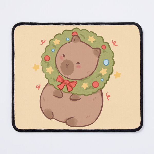 Item preview, Christmas Capybara with Wreath designed and sold by Peach Frog.