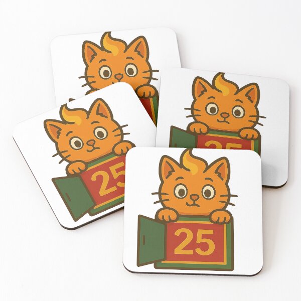 Item preview, Advent Calendar Cat 25 – Cute Festive Orange Kitty designed and sold by MeowLaugh.