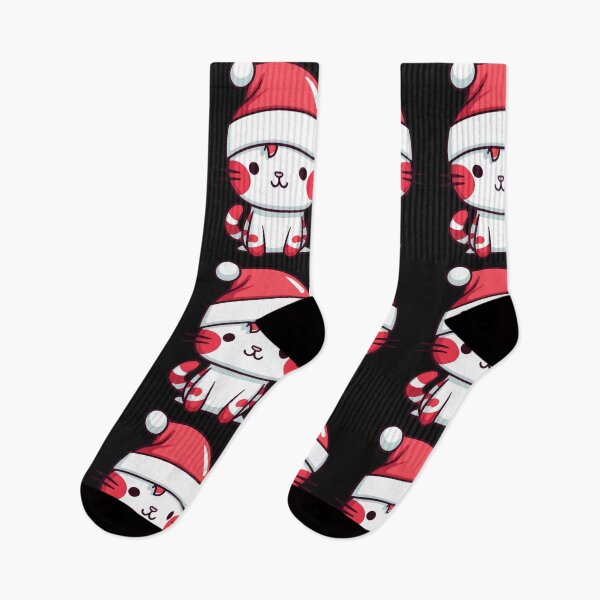 Item preview, Kawaii Christmas Cat With Santa Hat And Scarf  designed and sold by cawtoon.