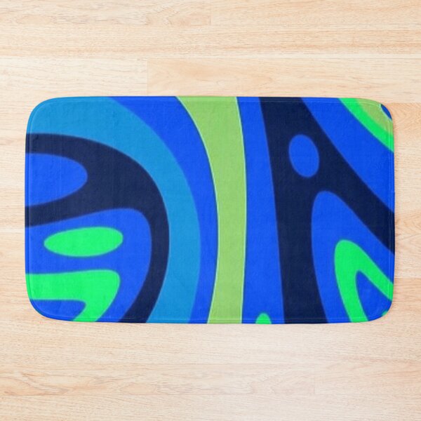 Item preview, Blue wavy modern abstract swirls pattern designed and sold by PATTERN4PATTERN.