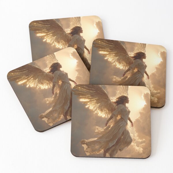 Item preview, Golden Angel with Wings in Sunlit Clouds designed and sold by ArgentoArt.