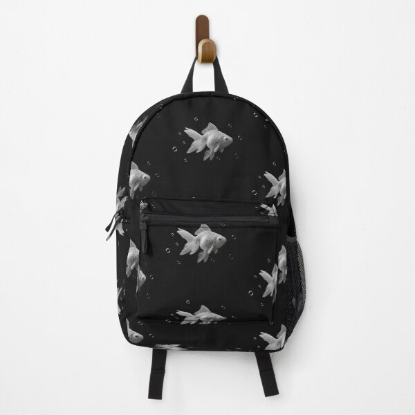 Item preview, Monochrome 3D Mesh Goldfish - Digital Art Wireframe Fish with Bubbles designed and sold by Caira-Design.