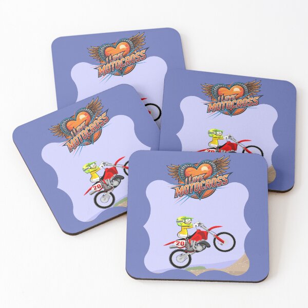 Item preview, I Love Motocross Heart Wings Jump Pilot Motorcycle Comic Adrenaline designed and sold by DibuHumor.