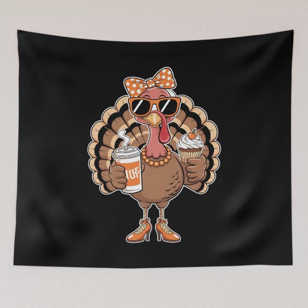 Item preview, Turkey Drinking Coffee Bow Thanksgiving Womens Funny Gifts designed and sold by BakeryDozen.
