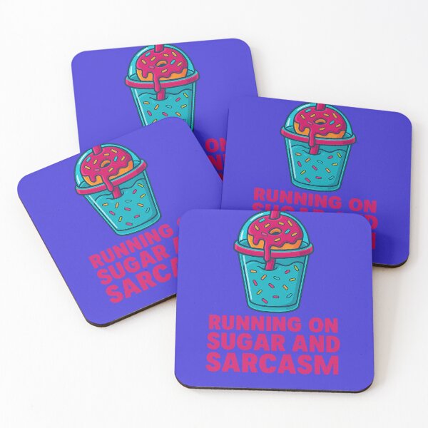 Item preview, Running on Sugar and Sarcasm — Funny Donut Slushy Aesthetic Design designed and sold by FluffyCreative.