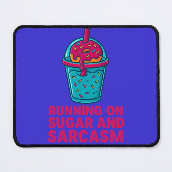 Item preview, Running on Sugar and Sarcasm — Funny Donut Slushy Aesthetic Design designed and sold by FluffyCreative.