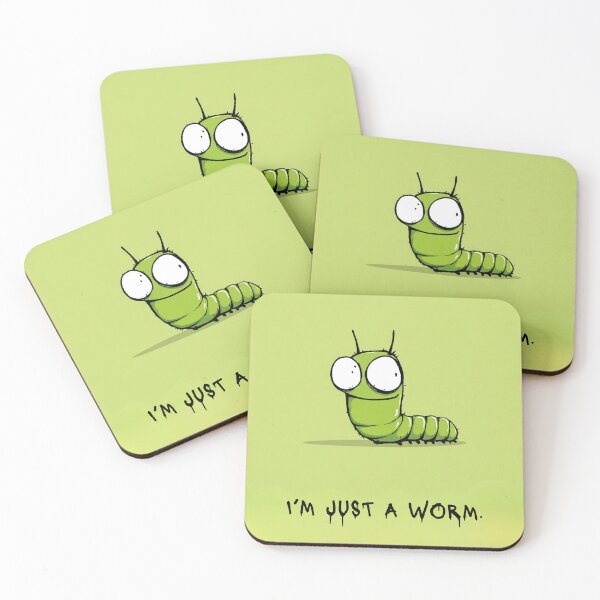 Item preview, I'm just a worm, green bug, green artwork designed and sold by silent-violin.