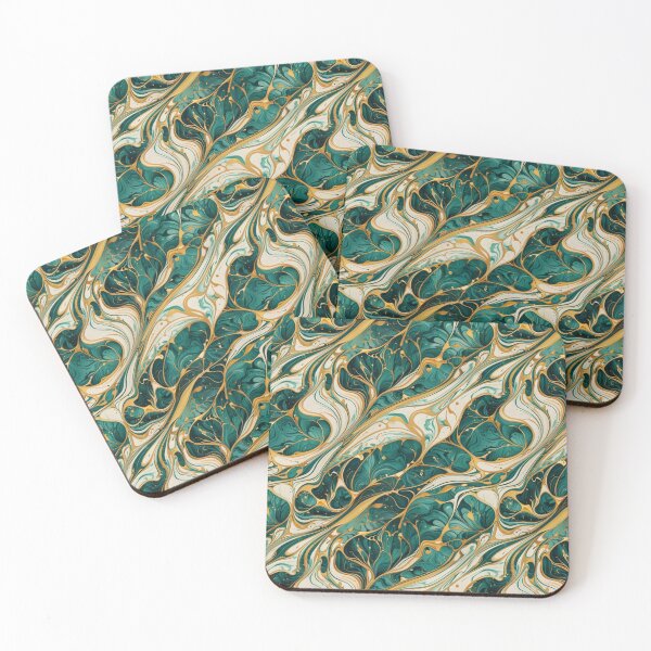 Item preview, Green swirling marble designed and sold by Fabricbella.