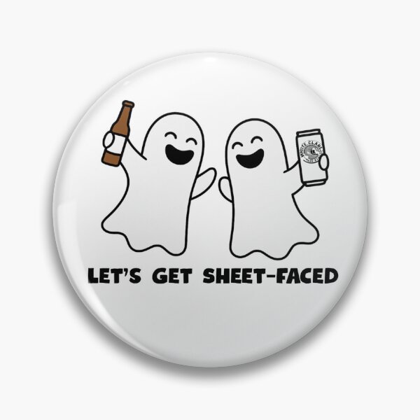 Item preview, Sheet Faced | Funny Drunk Ghosts Halloween Sticker designed and sold by coastalquillco.
