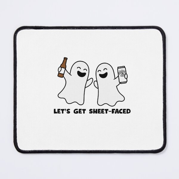 Item preview, Sheet Faced | Funny Drunk Ghosts Halloween Sticker designed and sold by coastalquillco.