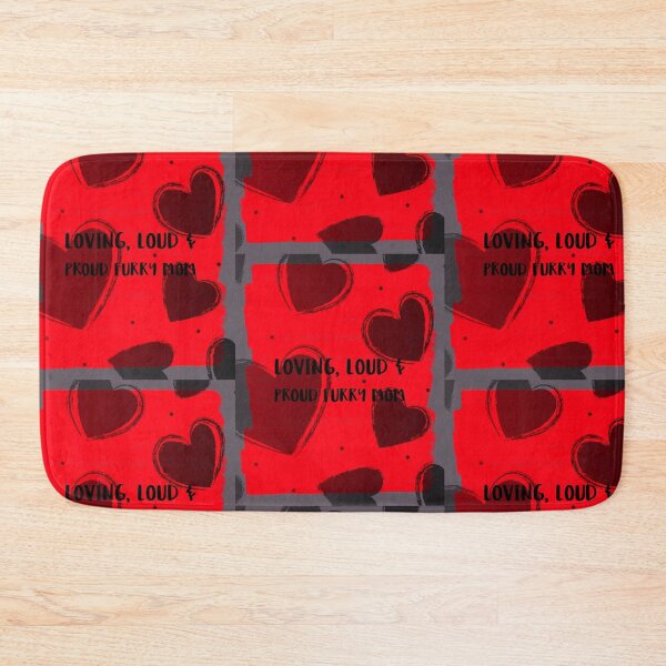 Item preview, Loving, loud & proud furry mom with red background & hearts and dot patterns designed and sold by RoxyCox.
